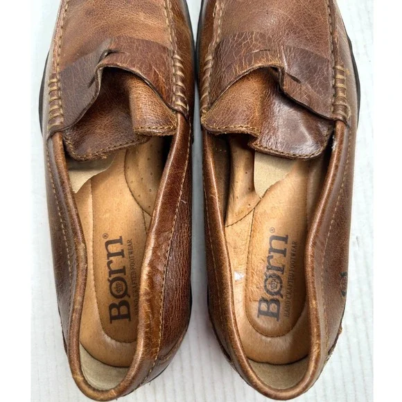 Born Leather Penny Loafers Brown‎ Men's 8.5 Slip On Casual Office Church Comfort - Picture 5 of 7